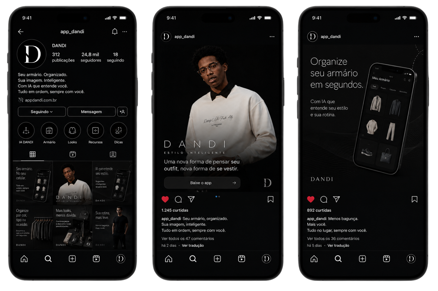 Mockup da marca aplicada no Instagram